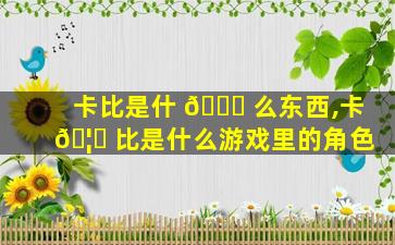卡比是什 🐋 么东西,卡 🦉 比是什么游戏里的角色